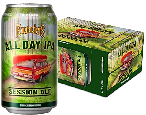 Founders Cerveza All Day IPA, Pack 12 x 33 cl, Cerveza Con Sabor Cítrico y Toque Tropical, 4.7% Volumen Alcohol