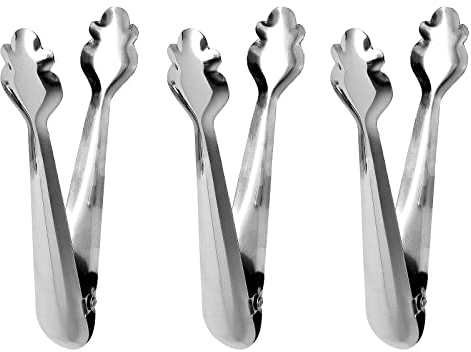 Pinzas para Hielo pack de 3. Ideales para servir cubitos de hielo y alimentos en cocinas, bares, pub, restaurantes y buffets. Uso doméstico y profesional. Para servir aperitivos y preparar cocteles