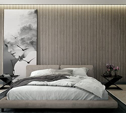 marburg Papier peint, aspect bois, gris, panneaux acoustiques, effet 3D, papier peint non tissé, salon, chambre à coucher, 10,05 x 0,53 m, fabriqué en Allemagne
