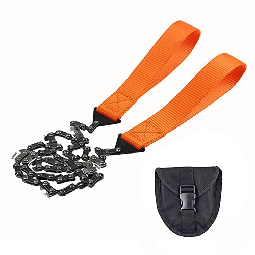 YEJAHY Motosierra de bolsillo de 25.6 pulgadas, 11 serraciones, herramienta de supervivencia portátil de mano para acampar al aire libre, corte de árbol de caza, motosierra de corte