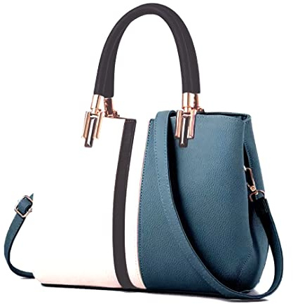 Nevenka Purses and Handbags for Women Top Handle Bags Leather Satchel Totes Shoulder Bag Airy Blue