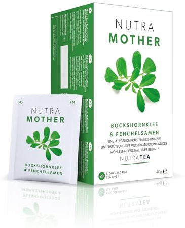 NUTRAMOTHER - Tisane Allaitement | Thé de lactation - Les essentiels de la nouvelle maman - Contient du fenouil et de la feuille de framboisier – 60 sachets de thé - Nutra Tea - Tisane - (3 paquets)