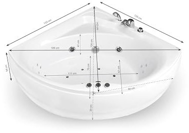 SPALINA Maldives Jets - Bañera de hidromasaje Clásica L. 135 x l. 135 cm