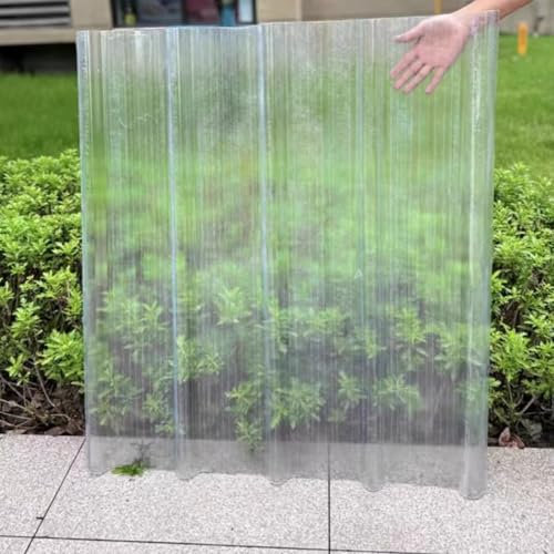 Paneles de Techo Resistentes al Impacto,Panel para Tejado Corrugadas,Placa de Iluminación Natural Frp con Resistencia a Los Rayos UV,Corrugado Onda para Cochera Invernadero (0.9x0.5m/35x20in)