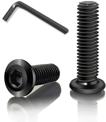 YFLeomry 40 tornillos de cabeza plana, M6 x 16 mm, hexágono interior, acero inoxidable, A2, V2A, M6, rosca completa para electrodomésticos, máquinas industriales con llave inglesa