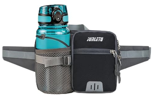 Wanlxc Gürteltasche Bauchtasche mit flaschenhalter, Hüfttasche Herren Damen Sport für Laufen Radfahren Reisen Wandern Joggen Outdoor