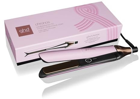 Ghd Chronos Limited Edition Straighteners in Pink Sorbet with Heat Protection Case - Advanced Smart Styler, 3X Faster Styling, More Shine, No Extreme Heat Damage - for All Hair Types