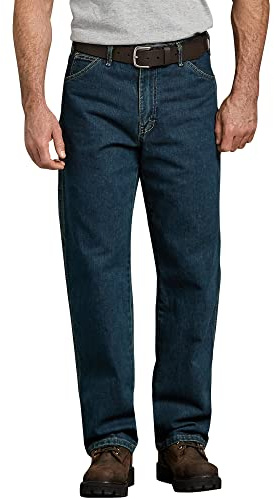 Dickies herr Jeans Avslappnad passform raka ben anka snickare jeans