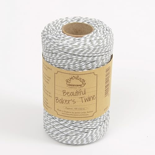 EVERLASTO Bakers Twine Originali 100M Bobine, Cotone, Argento, 2 mm, 100 unità