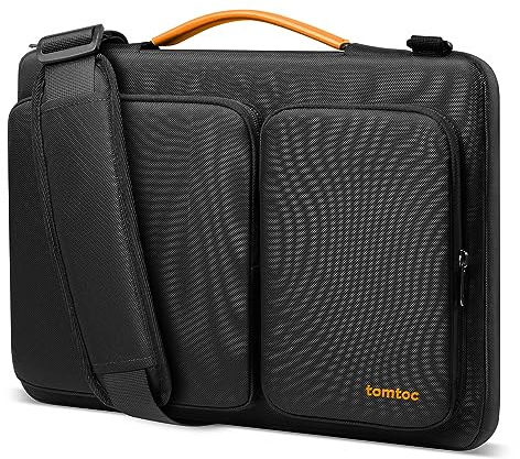 tomtoc Rugged Laptop Bag 16 Inch for Macbook Pro M4/M3/M2/M1, 360° Protective Waterproof Shoulder Bag Laptop Carrying Case Sleeve With Space for Charger & Mouse, Daily Commuting Essential