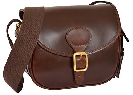 A1 FASHION GOODS Kartuschenbeutel Echtes Braun Leder Ammo Shell Beutel Jagdschießen Umhängetasche - Chelsea