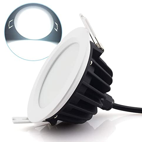 Szzilian 9W LED Downlight Recessed Ceiling Light, Round Panel Lamp - Waterproof IP65 for Bathroom Bedroom Kitchen Lighting (6000K, AC220-240V,1 Pack)