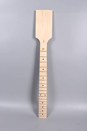 Manche de guitare inachevé 22 frettes pour guitare électrique TL ST Tête de manche en érable Tête de paddle DIY guitare incrustation de points (61 cm)