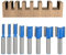 BIGP Lot de 8 fraises droites à tige de 8 mm - Double cannelure - Pour outils de menuiserie - 5 mm, 6 mm, 8 mm, 10 mm, 12 mm, 14 mm, 18 mm, 20 mm