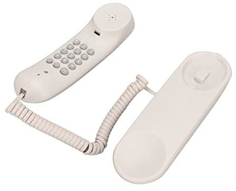 Wall Mounted Telephone, Multifunction Big Buttons Corded Landline Phone with Redial Mute Function for Home Office Hotel (White)