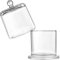 HOMSFOU 1set Glass Candle Holder with Lid Small Transparent Butter Dish for Aromatherapy Modern Style Candy Jar for Home Decor Office and Weddings
