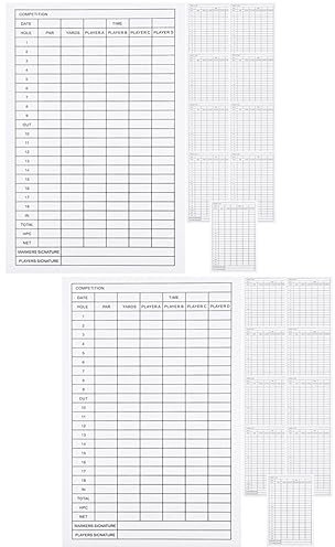 Operitacx 20stücke Golf Scorekarten Aus Beschichtetem Papier Tragbare Punktelisten Für Outdoor-sportarten Für Golfer Und Golfspieler Zur Einfachen Notation Von Ergebnissen