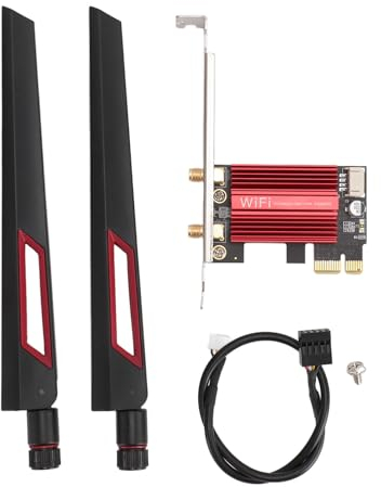 Tarjeta WiFi 7260AC Pro PCIE, Tarjeta de Red Inalámbrica PCIE de Doble Banda de 1200Mbps 2,4G 5G con Ganancia de 2 10dBi para Windows 7 8 10 11