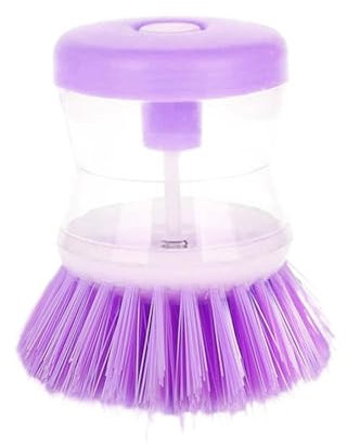 Kitchen Wash Pot Dish Brush Astronaut Washing Utensils Automatic Soap Liquid Dispenser Household Cleaning Accessories(Purple)