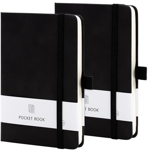 Bafiwu Mini Notizbuch, 2 Stück Notizheft A6 Notitzbuch Klein, 9,5 cm x 14,5