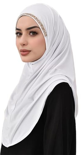 CaiJianYuLin Plain Ready To Wear Hijab for Women Muslim Instant Turbans Jersey Hijab para Mujer Soft Jersey Scarf Islamic Clothes Long Hijabs