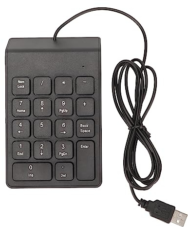 Alámbrico número cojín 18 teclas ergonómico USB enchufe y jugar en silencio escribir mini teclado numérico para PC portátil escritorio (1 unids)
