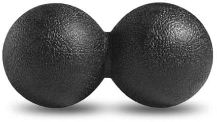 GOGO Peanut Massage Ball for Myofascial Release, Black Double Lacrosse Fascia Balls for Back Feet Trigger Point Therapy, Deep Tissue