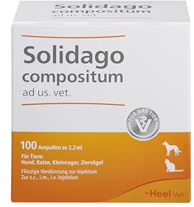 Solidago compositum ad us. Vet. 100 Ampullen. Bestandteil der SUC-Kombination | Natürliches Tierarzneimittel für Katzen, Hunde, Kleinnager und Ziervögel | Made in Germany