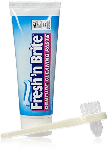 Fresh 'n Brite Denture Cleaning Paste, Minty Gel, 3.8 Ounce Tube (Value Pack of 6)
