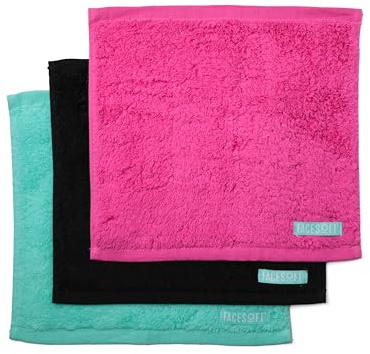 FACESOFT Eco Friendly Mini Gym Towels Accessories for Working Out - Sweat Towels for Gym, Fitness, Sports - Soft & Absorbent Cotton - No Synthetic Microfibers or Plastics - 3 Piece Exercise Towel Set