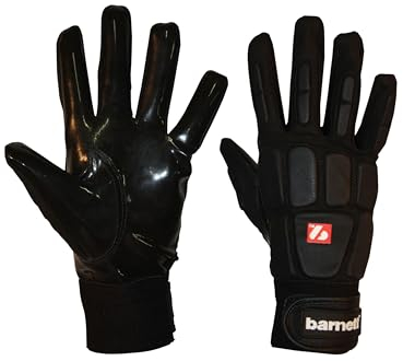 BARNETT FKG-03 American Football Handschuhe Linemen Profi, OL,DL Black (2XL)