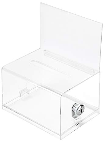 Amazon Basics Clear Key Ballot Box With Lock