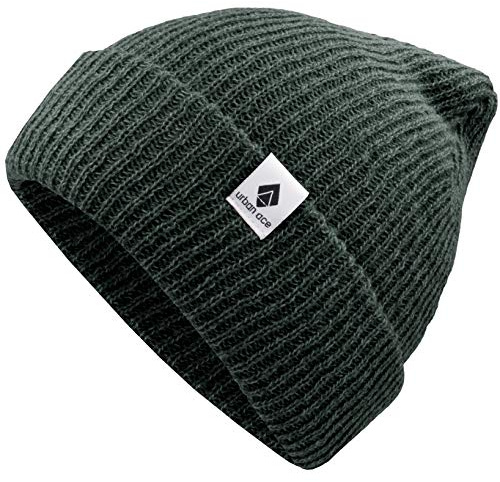 urban ace | CrewU | Beanie Mütze, Haube, für Frühling, Herbst, Winter, weich & leicht, Damen, Herren, Unisex, glatter, weicher Stoff, optimale one Size Passform, Melange Beanie (Charcoal)