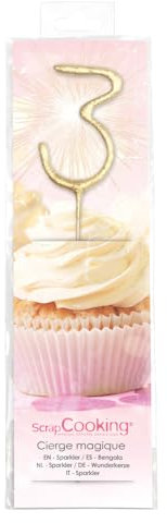 ScrapCooking - Cierge magique XXL chiffre 3 - Catégorie F1-4813