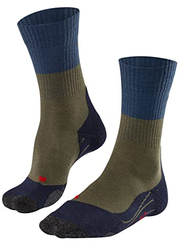 FALKE Herren Wandersocken TK2 Explore M SO Wolle Funktionsmaterial antiblasen dick 1 Paar, Grün (Thymian 7821), 46-48