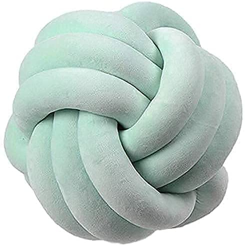 Knotenkissen, Knoten-Ball-Kissen, Geknotetes Kissen für Sofa, Bett, Dekorativ, Zierkissen Knoten für Schlafzimmer Sofa Auto Büro Spielraum (Mintgrün,20cm Durchmesser)