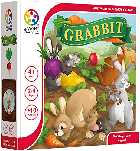 SmartGames - Grabbit, Multiplayer Memory Game, 2-4 Players, 4+ Years