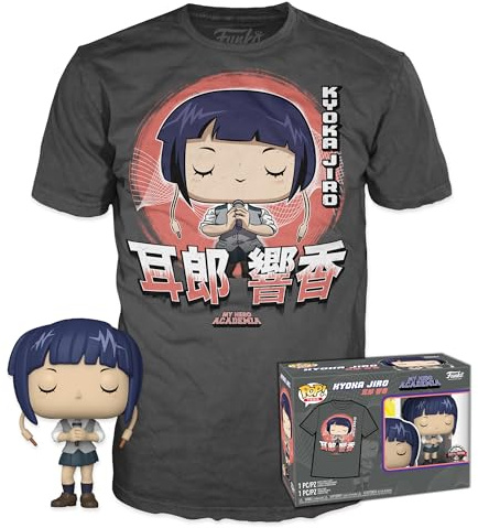 Funko Pop! & Tee: MHA - Jirou with Mic mit Mic - Extra Large - (XL) - My Hero Academia - T-Shirt - Kleidung mit Vinyl-Sammelfigur - Geschenkidee - Spielzeug und Kurzärmeliges Top Für Erwachsene