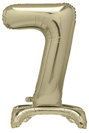 Unique Gold Standing Number 7 Foil Balloon 30, Packaged