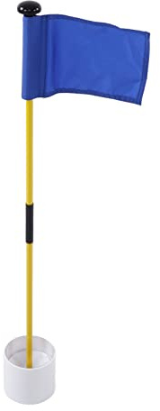 HERCHR Mini-Drapeaux De Golf, Ensemble De Tasses à Trou De Drapeau, épingle De Golf, Conception Portable à 2 Sections, Ensemble De Bâtons De Golf Verts(Bleu)