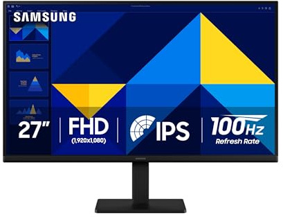 Samsung 27 (S30GD) Essential Monitor with IPS Panel and Tilt Only Stand, 100Hz Refresh Rate, Ergonomic Design, Advanced Eye Care, Game Mode, LS27D304GANXZA