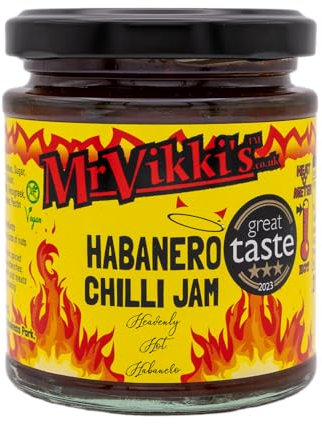 Mr Vikki’s Habanero Chilli Jam - 210g Jar | Heavenly Hot Habanero with Tomato & Onion, Perfect for Cheese, BBQ & more