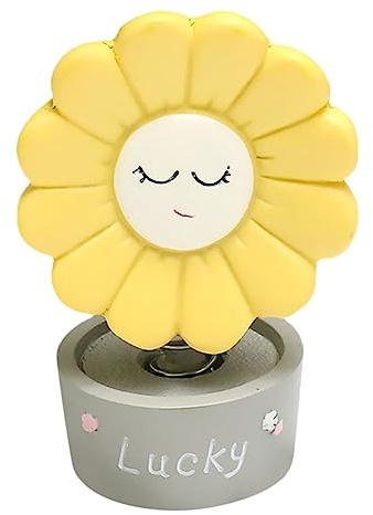 WEKADRIN 1stück Sonnenblumen Wackelfigur Für Auto Kreative Resin Dekoration Mit Schüttelkopf Für Schreibtisch Auto Hochwertige Verarbeitung Lustiges Für Freunde Resin Sonnenblumen