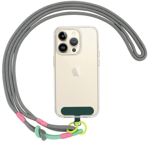 Coiwxmoi Cordón para Movil Universal Colgante para Teléfono Colgante para Teléfono Compatible con Todos Los Teléfonos Inteligentes,con Llavero y Parche-Rayas onduladas