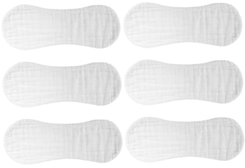 HAMPPLIES 6pcs Muslin Burp Cloths and Washable Cotton Diapers for Newborn Baby Boys and Girls Breathable Peanut-Shaped Baby Swaddle Blankets (l Size 46.17cm