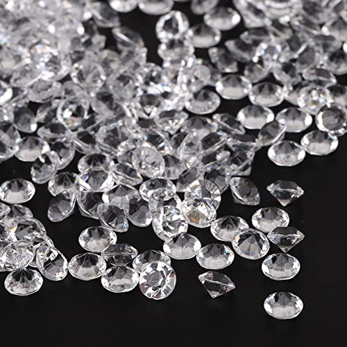 Fdit 1000 Gemme Decorative con Diamante Acrilico da 6 Mm per Accessori Fai da Te per Feste di Matrimonio, Riempitivi per Vasi Sparsi per la Tavola (WHITE)
