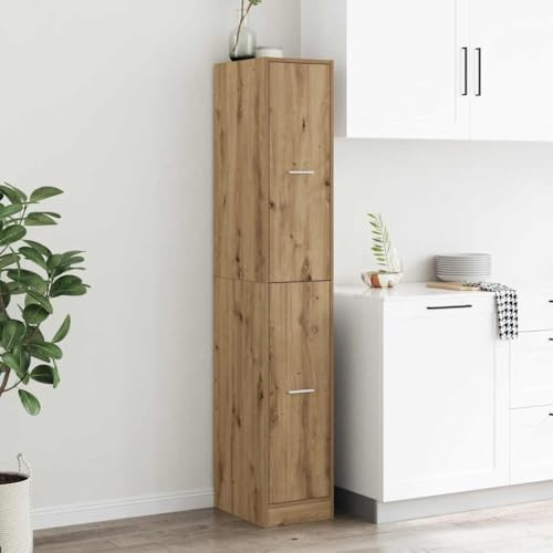 Mokuyary Armario farmacéutico de roble Artisan, 30 x 41 x 174,5 cm, material de madera, para medicamentos