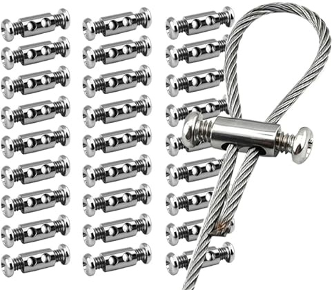 Vajerkabelklämma 1,5/2/3 mm ståltrådsklämma, metall-kopparklämma, justerbar skruv, fäste, slinglås, tillbehör (D-100 st)