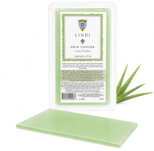 LINDI SKIN Cooler Pad - Cooling Hydro-Gel Formulated to Reduce Redness and Inflammation - Infused with Aloe Vera and Green Tea to Sooth & Relieve Radiation Burns (1 Pack, 4x7 inch)