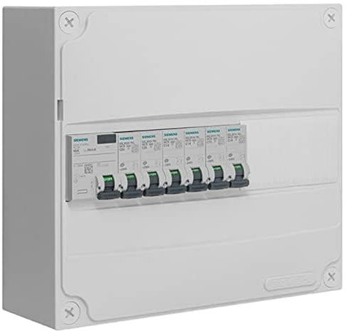 Tableau électrique pré-équipé 1 rangée 13 modules 6 disjoncteurs 1 interrupteur différentiel